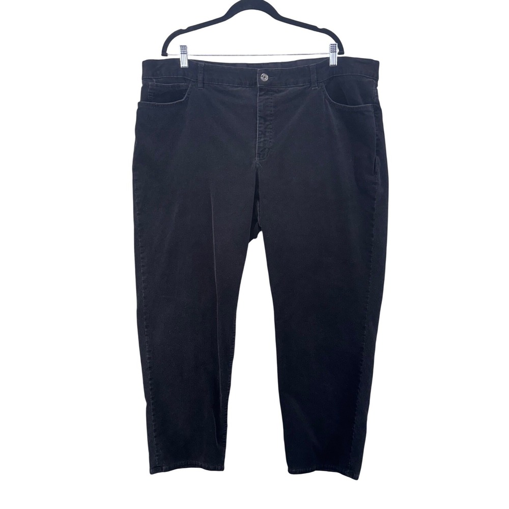 Chaps Womens Corduroy Pants Size 24W Black Warm Cozy University Preppy Winter